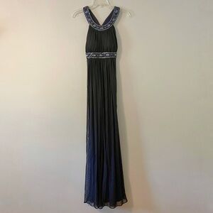 Maxi prom formal evening dress in purple blue